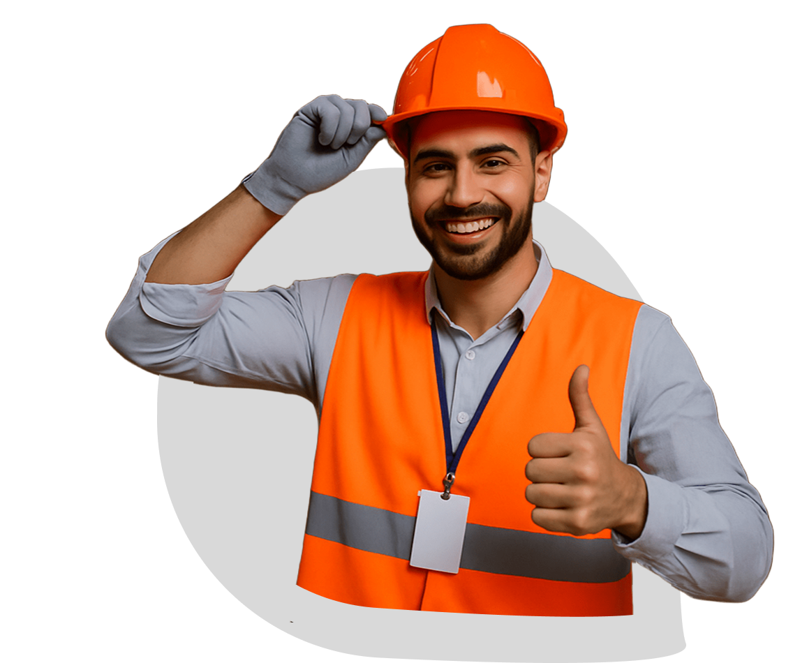 Funcionário com capacete
